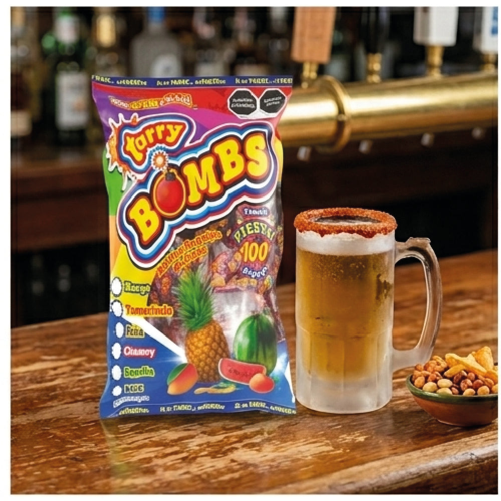 Bolsa Tarry Bombs Sandía 413gr 100pz Bolitas De Chile
