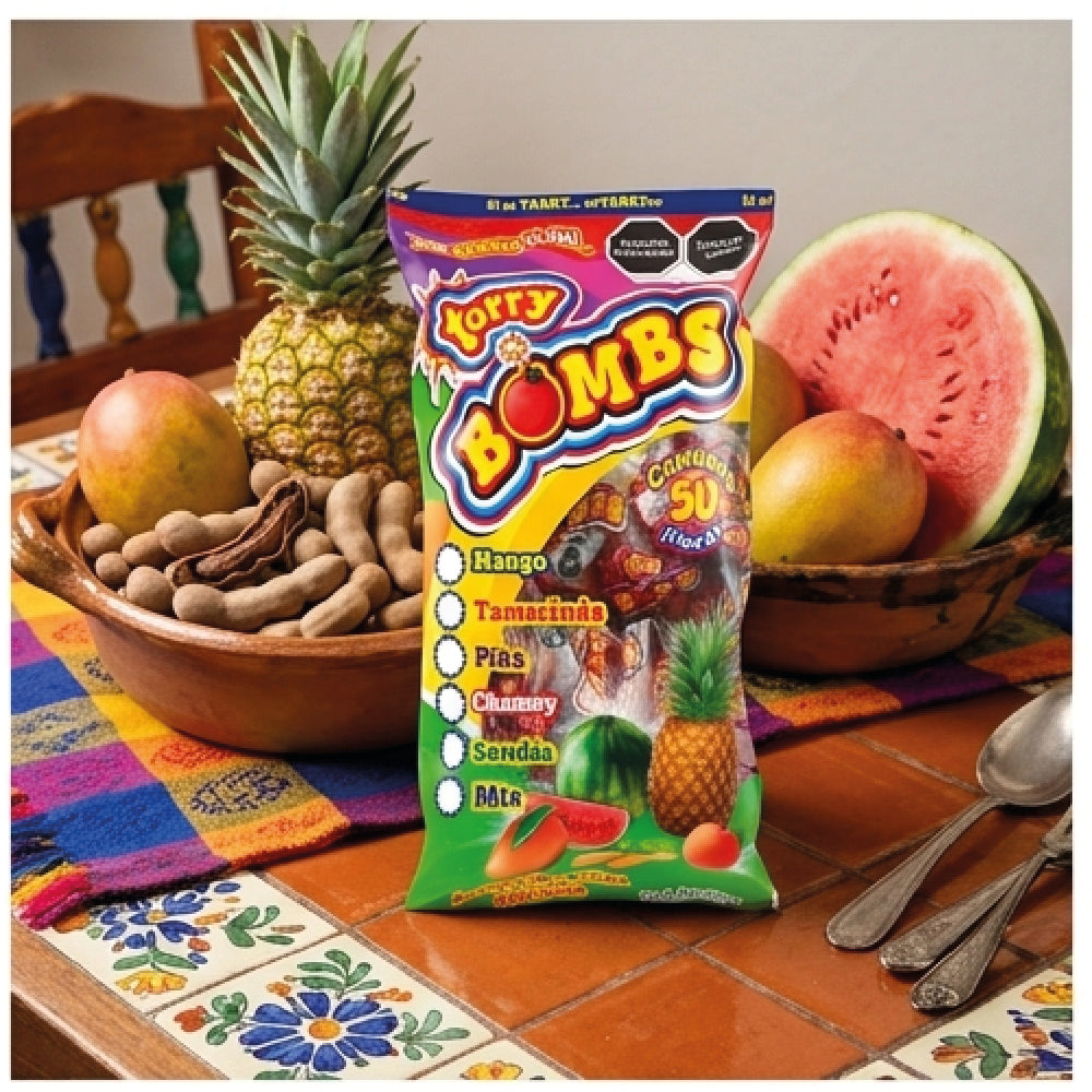 Bolsa Tarry Bombs Piña 218gr 50pz Bolitas De Chile